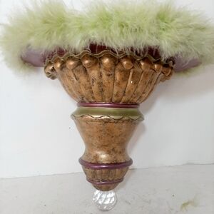 Elegant Green and Gold Wall Sconce